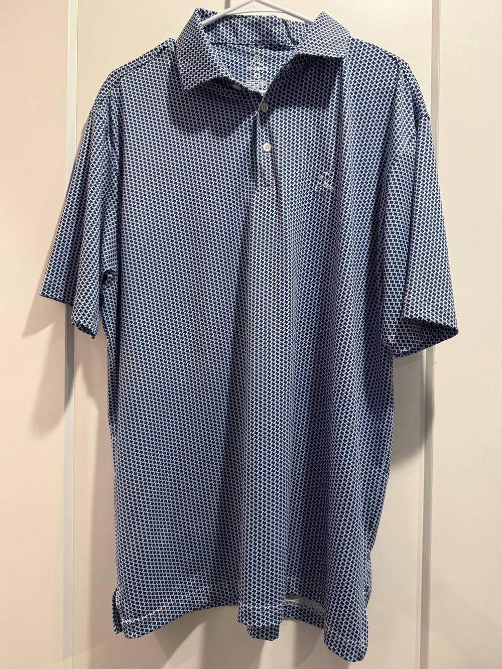 Rhoback The Don't Mess Texas Polo Shirt Men’s Print Blue Size XL
